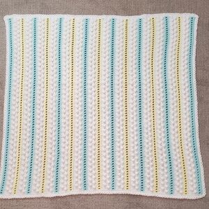 Baby Blanket in White, Yellow, and Green